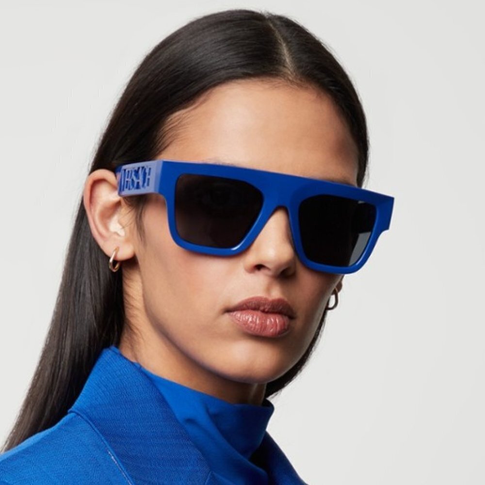 NWT Versace VE4430U Blue Square 53mm Sunglasses